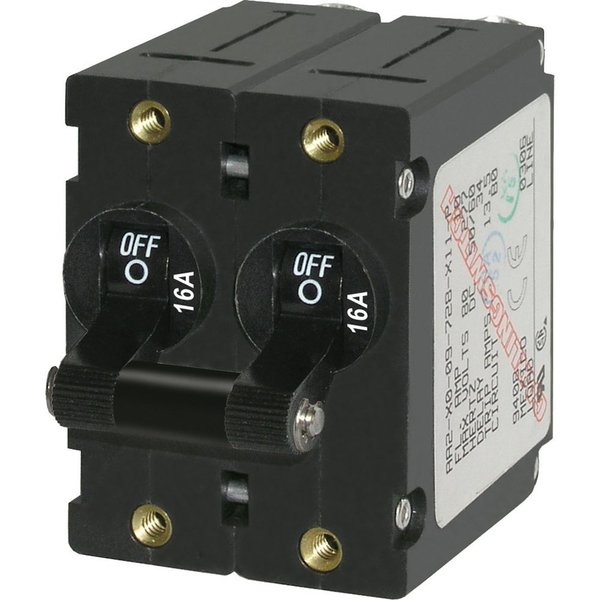 Blue Sea Systems Circuit Breaker, A Series 16A, 2 Pole, 120/240V AC 7348
